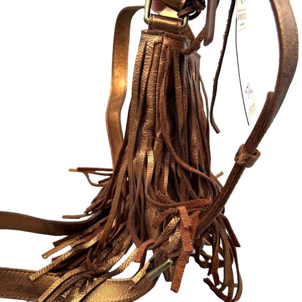 Idyllwind Womens Camarillo Metallic Fringe Suede Crossbody Bag Western Rodeo NEW - Picture 7 of 14